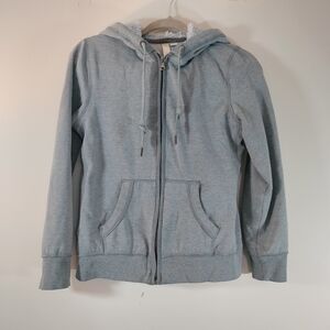 Green Tea Brand Full-Zip Hoodie with Faux Fur Lined Hood
